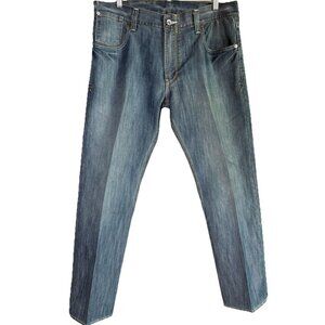 Levis 514 Jeans Men 36 X 30 Blue Slim Straight Droit Medium Wash Flap Pockets